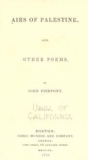 Front cover of Airs of Palestine by Pierpont, John