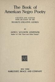 Front cover of The Book of American Negro Poetry by James Weldon Johnson