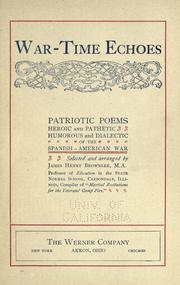Cover of War-time echoes by Brownlee, James Henry