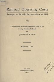 Front cover of Railroad operating costs arranged to include the operations of 1911 by Suffern and Son, New York.