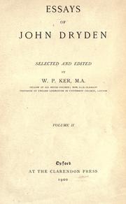 Front cover of Essays of John Dryden by John Dryden