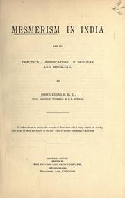 Front cover of Mesmerism in India, and its practical application in surgery and medicine by Esdaile, James
