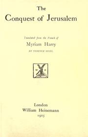 Front cover of La conquête de Jérusalem by Myriam Harry (Pseud )