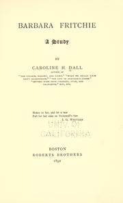 Cover of Barbara Fritchie by Caroline Wells Healey Dall