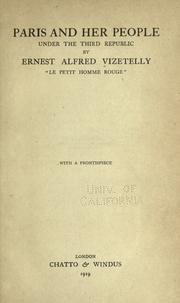 Front cover of Paris and her people under the third republic by Ernest Alfred Vizetelly