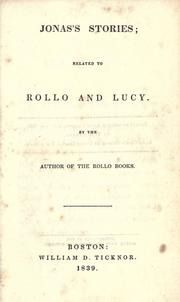 Cover of Jonas's stories by Jacob Abbott