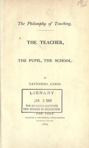 Front cover of The philosophy of teaching by Nathaniel Sands