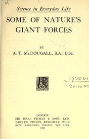 Front cover of Some of nature's giant forces by A. T. McDougall
