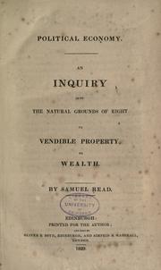 Front cover of Political economy by Samuel Read