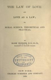 Cover of The law of love and love as a law by Hopkins, Mark
