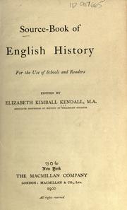 Front cover of Source-book of English history by Elizabeth Kimball Kendall