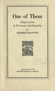 Front cover of One of them by Elizabeth Hasanovitz