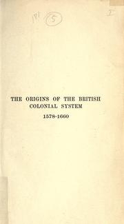 Cover of The origins of the British colonial system, 1578-1660 by George Louis Beer