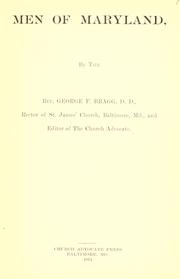 Front cover of Men of Maryland by George F. Bragg