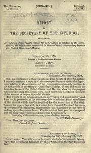 Cover of Report of the Secretary of the Interior by United States. Dept. of the Interior.