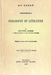 Cover of An essay contributing to a philosophy of literature by Patrick Francis Mullany