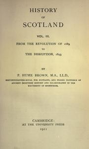 Front cover of History of Scotland by Peter Hume Brown