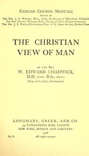 Front cover of The Christian view of man by Chadwick, William Edward