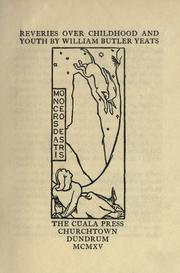 Cover of Reveries over childhood and youth by William Butler Yeats