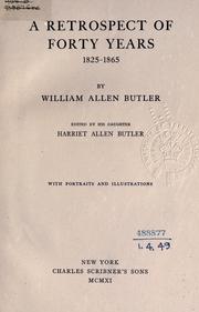 Cover of A retrospect of forty years, 1825-1865 by William Allen Butler