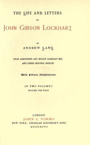 Front cover of The life and letters of John Gibson Lockhart by Andrew Lang