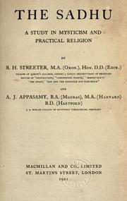 Front cover of The Sadhu by Burnett Hillman Streeter