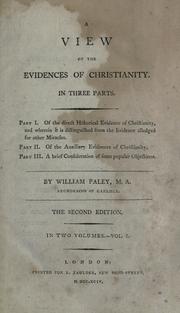 Cover of A view of the evidences of Christianity by William Paley