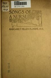 Front cover of Songs of a nurse by Margaret Helen Florine
