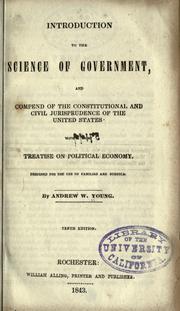 Cover of Introduction to the science of government by Young, Andrew W.