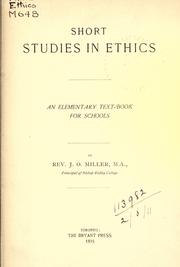 Cover of Short studies in ethics by John Ormsby Miller