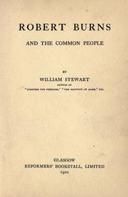Front cover of Robert Burns and the common people by Stewart, William