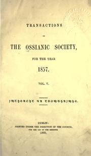 Front cover of Transactions of the Ossianic Society: for the years 1853-1858. -- by Ossianic Society