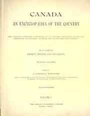 Cover of Canada, an encyclopaedia of the country by J. Castell Hopkins
