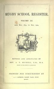 Front cover of Rugby School register by Rugby School.
