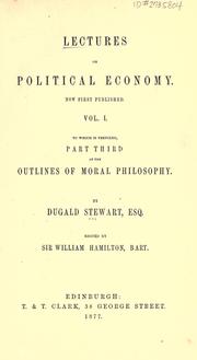 Front cover of Lectures on political economy by Dugald Stewart