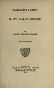 Cover of Ralph Waldo Emerson by Oliver Wendell Holmes, Sr.