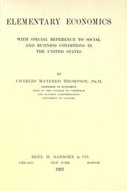 Cover of Elementary economics by Thompson, Charles Manfred