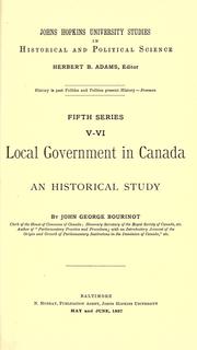 Front cover of Local government in Canada by Sir John George Bourinot