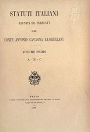 Front cover of Statuti italiani by Cavagna Sangiuliani di Gualdana, Antonio conte