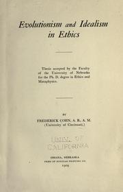 Cover of Evolutionism and idealism in ethics by Cohn, Frederick.