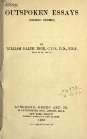 Front cover of Outspoken essays by Inge, William Ralph