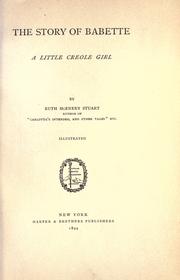 Front cover of The story of Babette by Ruth McEnery Stuart
