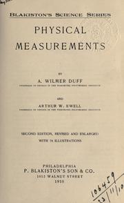 Cover of Physical measurements by A. Wilmer Duff