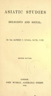 Front cover of Asiatic studies, religious and social by Alfred Comyn Lyall