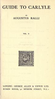 Cover of Guide to Carlyle by Augustus Ralli