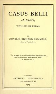 Front cover of Casus belli by Charles Richard Cammell