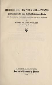 Cover of Buddhism in translations by Henry Clarke Warren