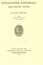 Front cover of Stillwater pastorals by Paul Shivell