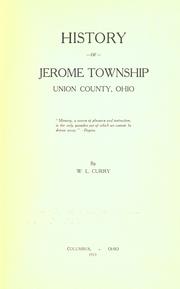 Cover of History of Jerome Township, Union County, Ohio by W. L. Curry