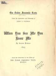Front cover of When you see me you know me by Samuel Rowley